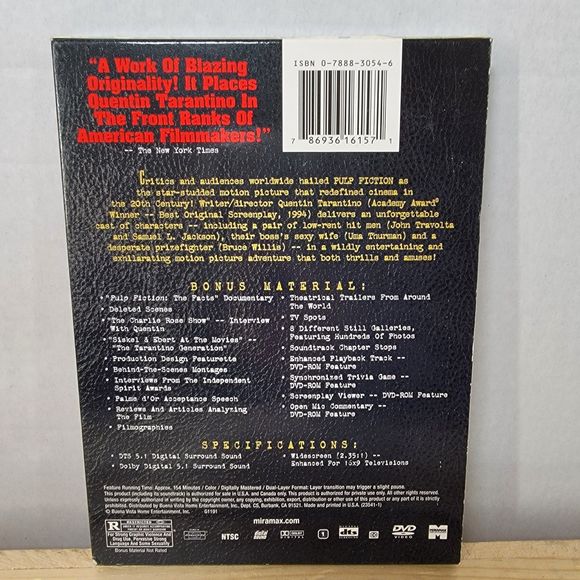 DVD Pulp Fiction Collector's Edition- 2-disc set w/booklet and outter shell - Picture 4 of 4